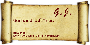 Gerhard János névjegykártya